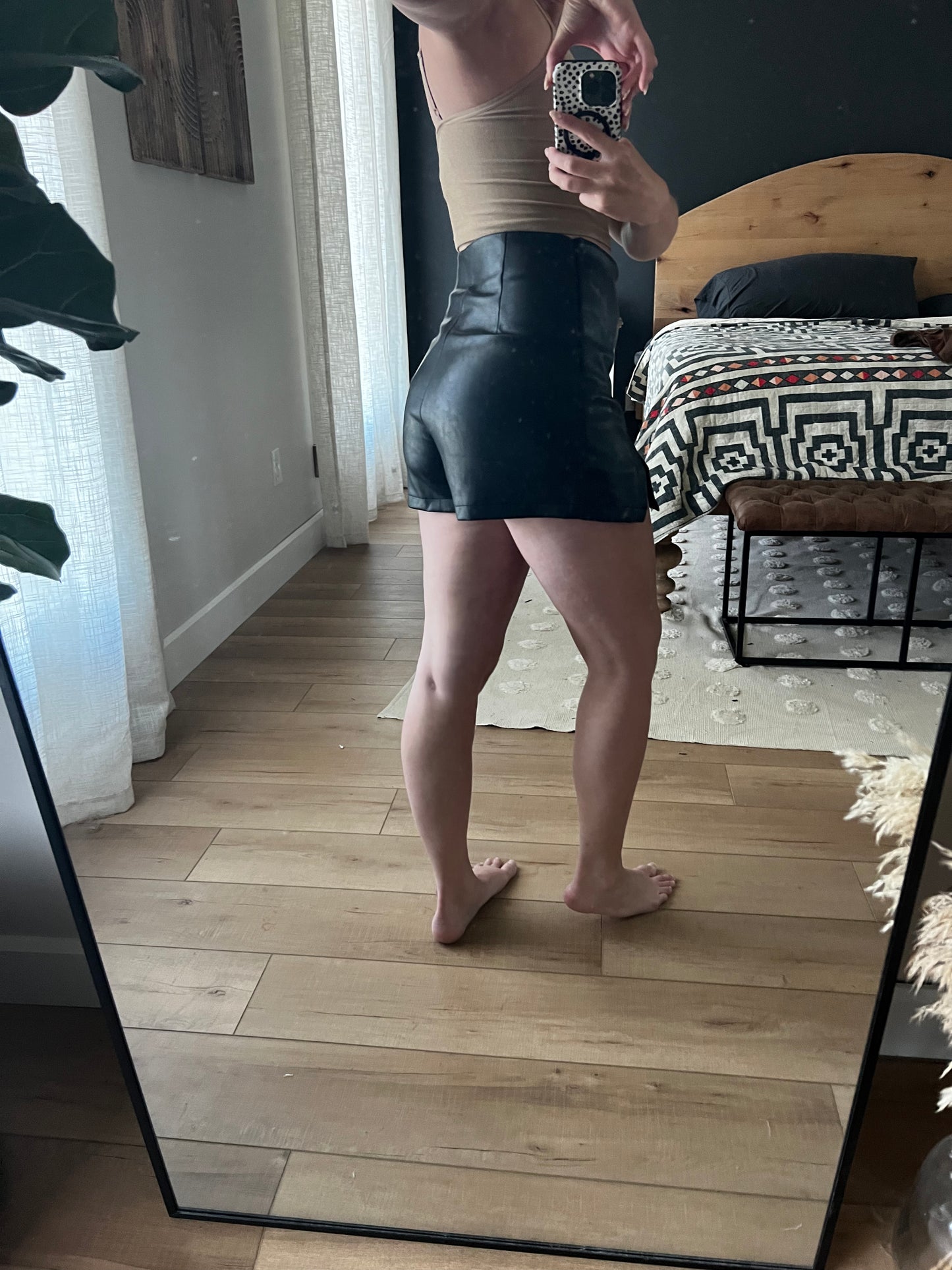 Faux Leather Skort