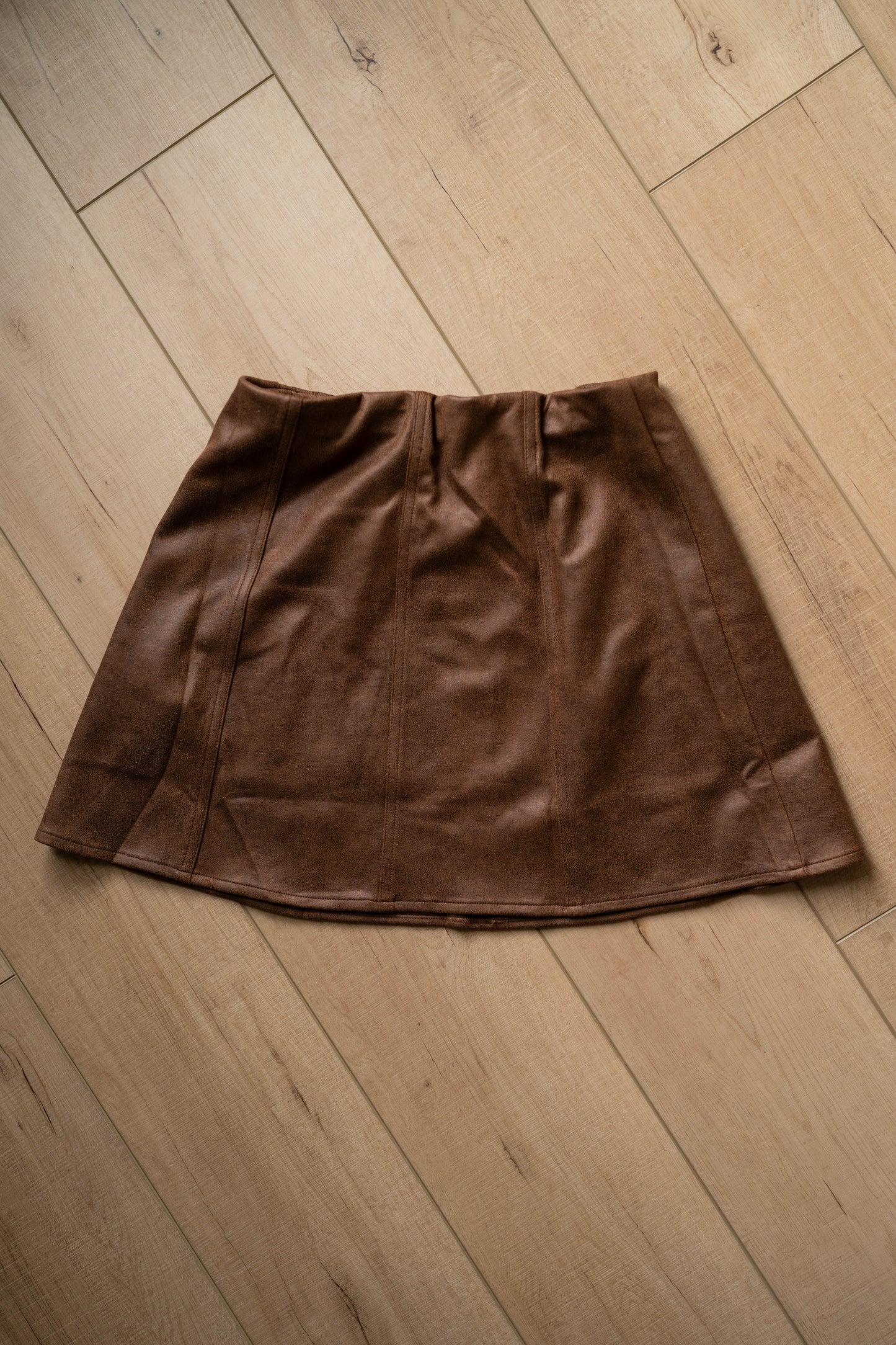 Faux Leather A-Line Mini Skirt