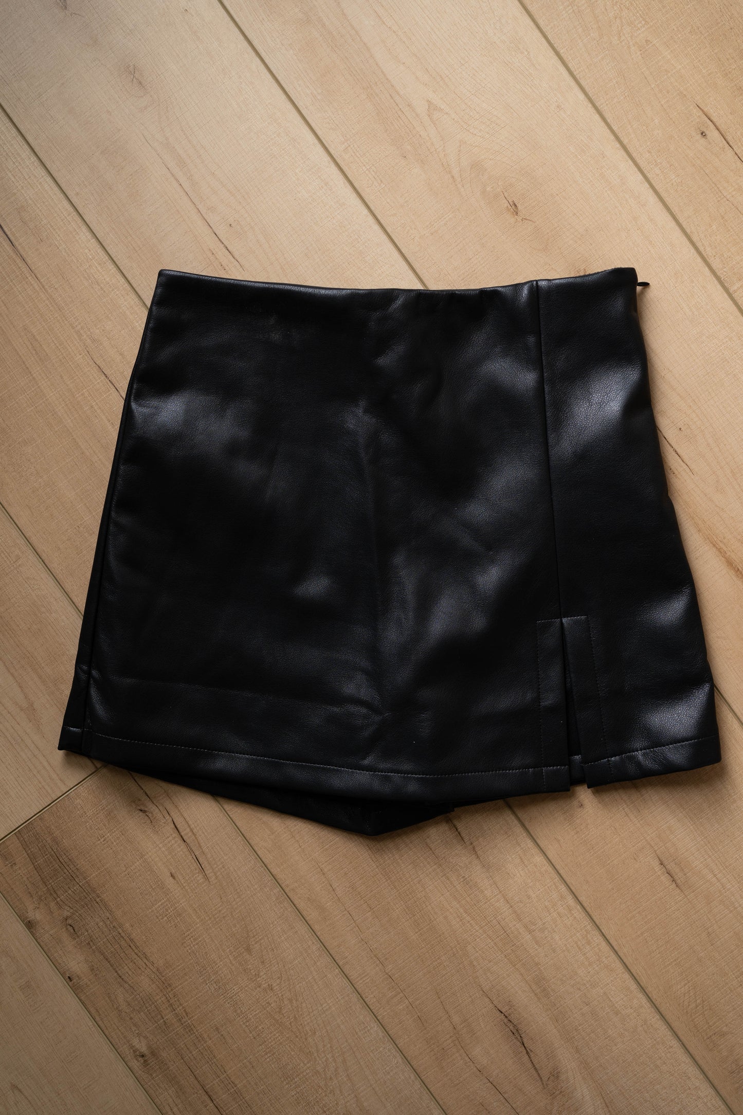 Faux Leather Skort